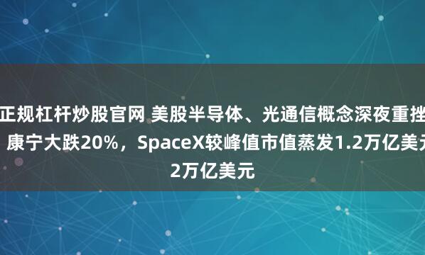 正规杠杆炒股官网 美股半导体、光通信概念深夜重挫，康宁大跌20%，SpaceX较峰值市值蒸发1.2万亿美元